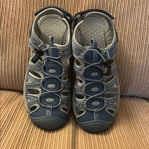 Blue and Gray Outdoor Sandals